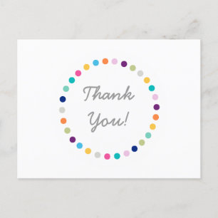 Carte postale de remerciement Modern Dots