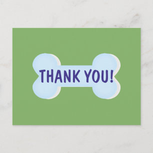 Carte postale de remerciement Os de Chien Bleu