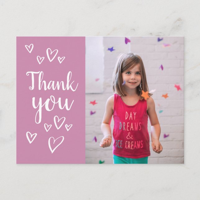 Carte postale de remerciement pour anniversaire en (Devant)