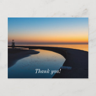 Carte postale de remerciement pour l'aube du phare