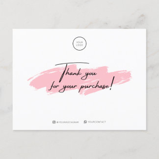 Carte Postale de Remerciement pour Votre Achat