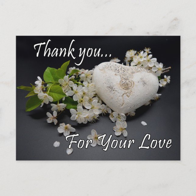 Carte postale de remerciement pour votre amour (Devant)
