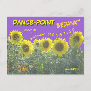 Carte postale de remerciement Tournesol