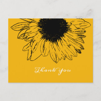 Carte postale de remerciement Tournesol