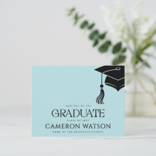 Carte postale de remise de diplôme avec un pompon
