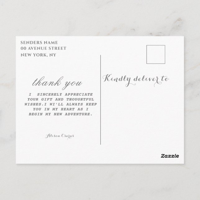 carte postale de remise de diplômes (Dos)