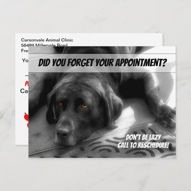 Carte postale de rendez-vous manqué Ne soyez pas p (Devant / Derrière)