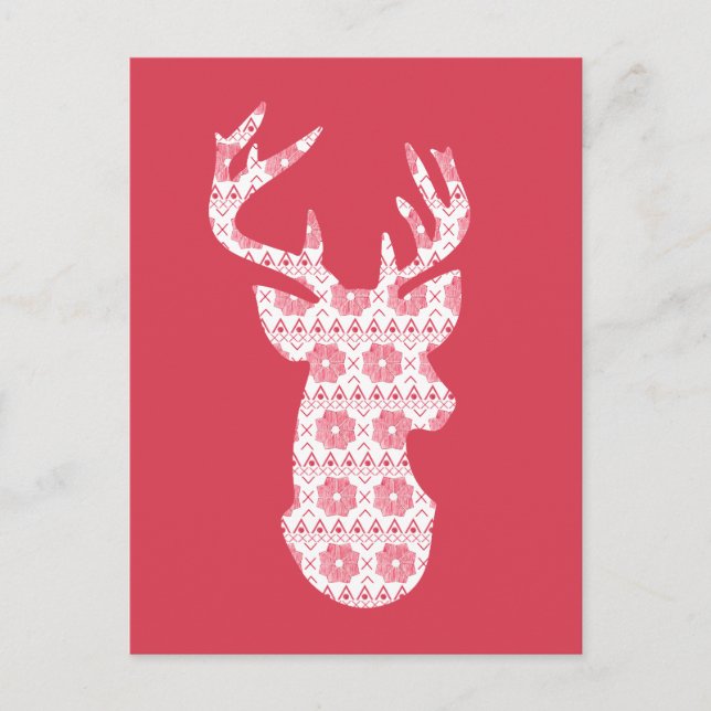 Carte postale de rennes de Noël Knit d'hiver (Devant)