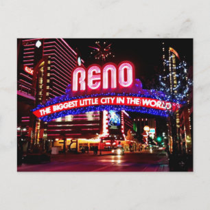 Carte postale de Reno, Nevada la nuit
