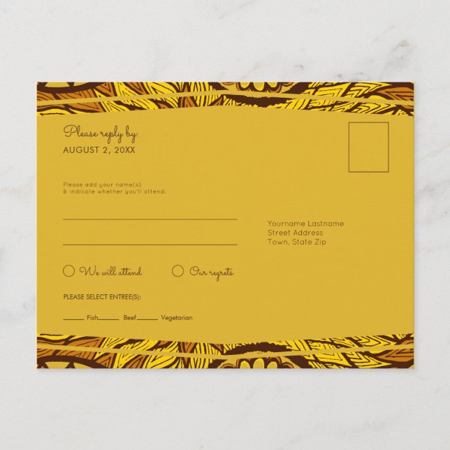 Carte postale de repas RSVP Red Floral Ankara afri (Devant)