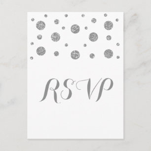 Carte postale de réponse Confetti Parties scintill