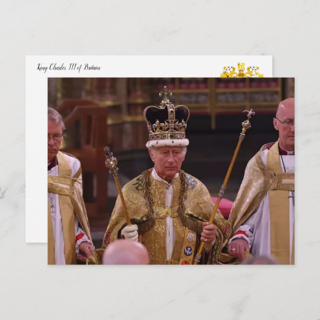 Carte postale de Sa Majesté Charles III (Devant / Derrière)