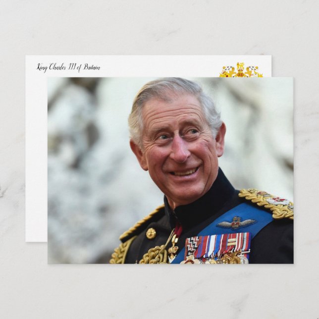 Carte postale de Sa Majesté Charles III (Devant / Derrière)