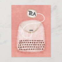 Carte postale de sachet de thé mignon