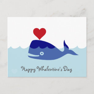 Carte postale de Saint-Valentin de baleine