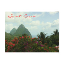 Carte postale de Sainte-Lucie Pitons