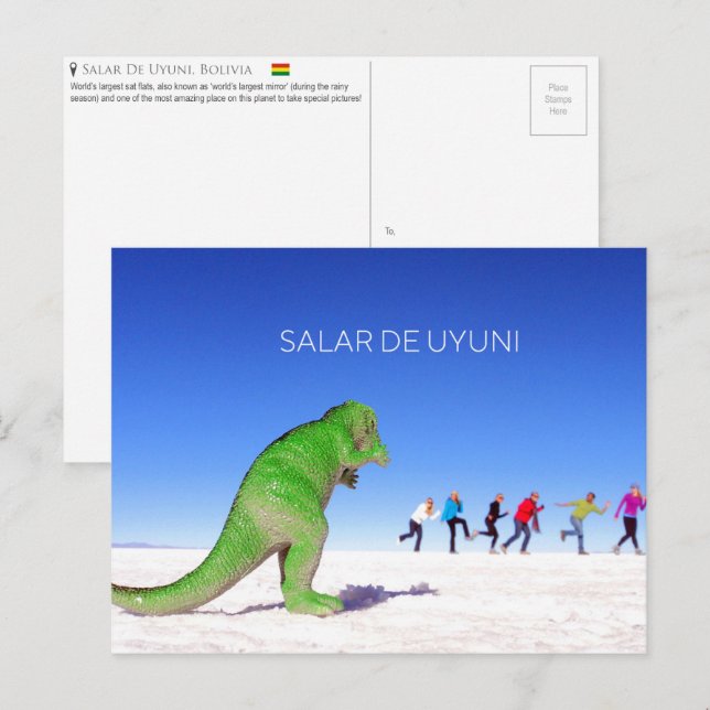 Carte postale de Salar de Uyuni, Bolivie (Devant / Derrière)