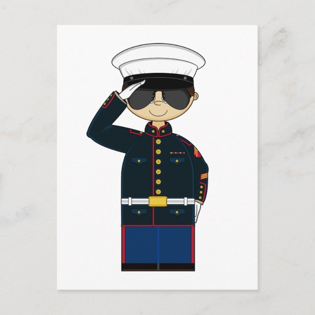 Carte postale de salut NCO de US Marine Corp (Devant)