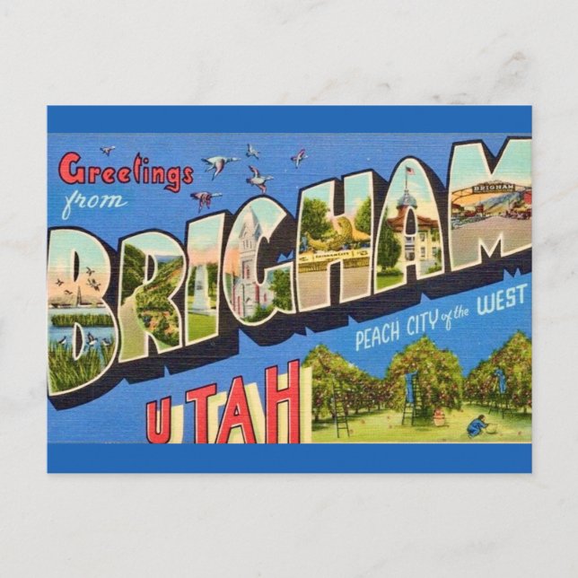 Carte postale de salutation de Brigham Utah (Devant)