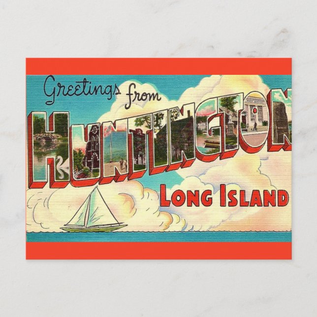 Carte postale de salutation de Huntington Long Isl (Devant)