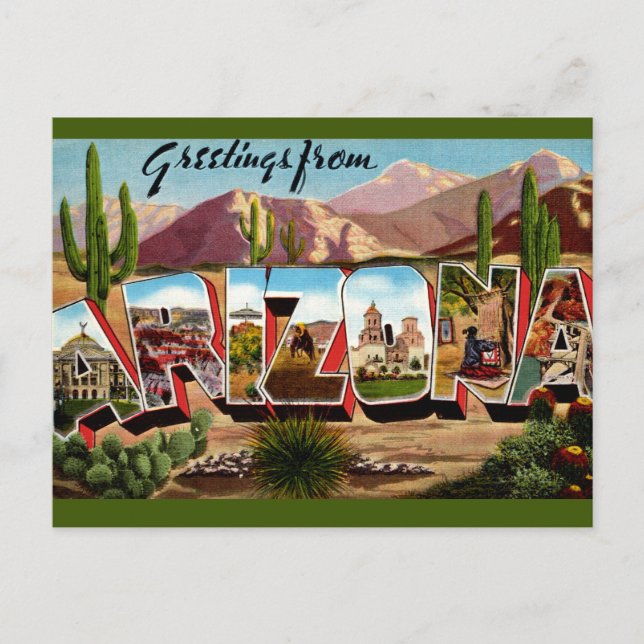 Carte postale de salutation de l'Arizona (Devant)