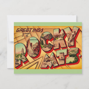 Carte postale de salutation des Montagnes Rocheuse