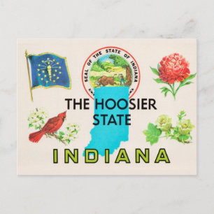 Carte postale de salutation Hoosier de l'Indiana