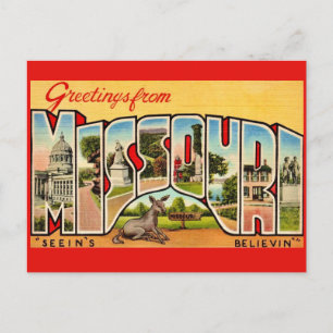 Carte postale de salutation Missouri amusante et a