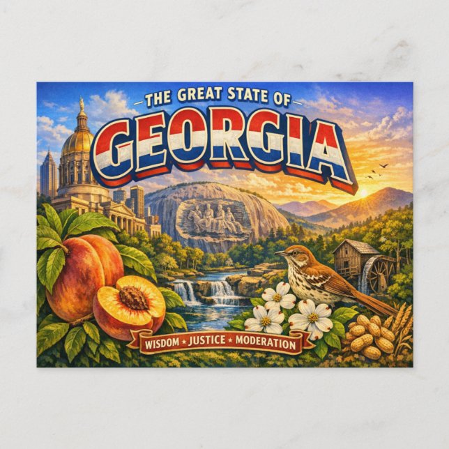 Carte postale de salutations de Géorgie  (Devant)