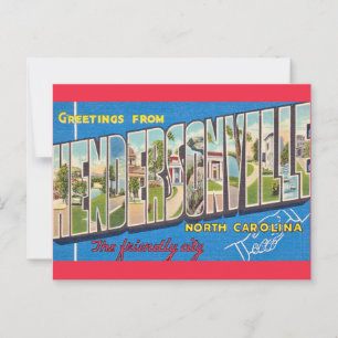 Carte postale de salutations de Hendersonville NC