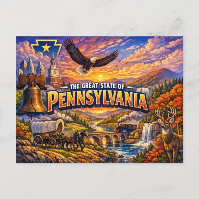 Carte postale de salutations de Pennsylvanie  (Devant)