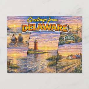 Carte postale de salutations du Delaware