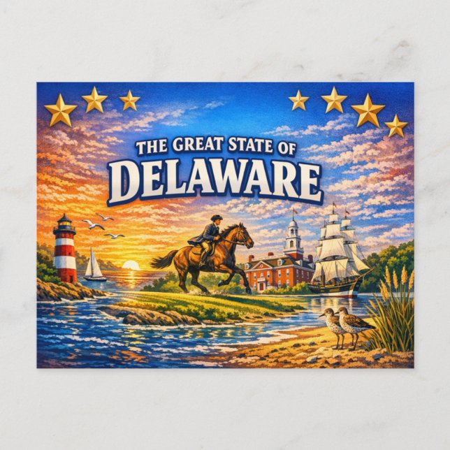 Carte postale de salutations du Delaware  (Devant)