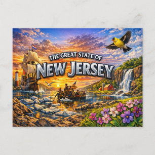 Carte postale de salutations du New Jersey