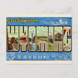 Carte postale de salutations du Wyoming