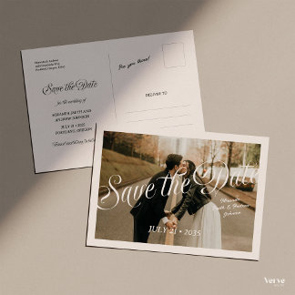Carte postale de sauvegarde de date avec photo