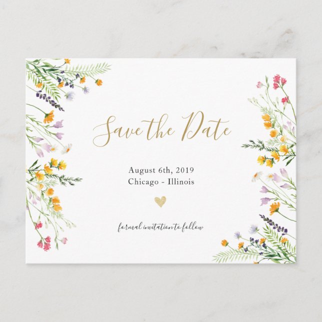 Carte postale de sauvegarde de date de floraisons  (Devant)