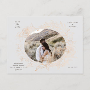 carte postale de sauvegarde de date florale romant