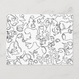 Carte postale de schéma avec des visages
