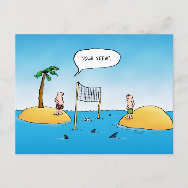 Carte postale de Shark Volleyball drôle (Devant)