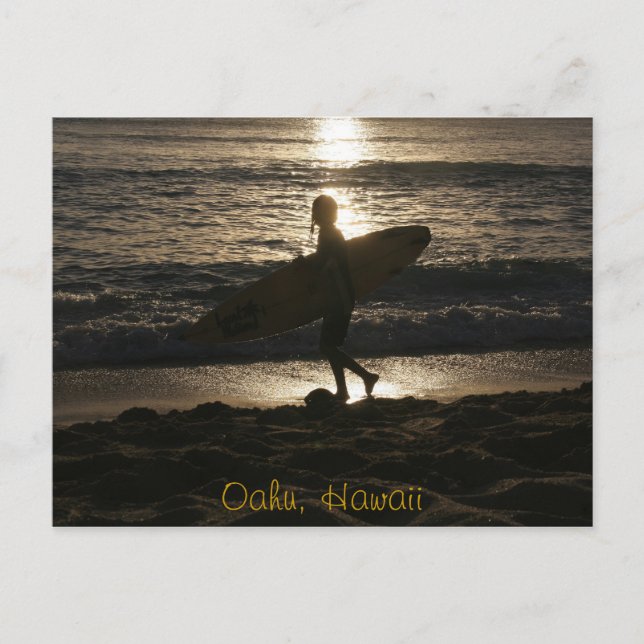 Carte postale de silhouette de surfer (Devant)