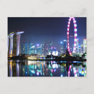 Carte postale de Singapour la nuit