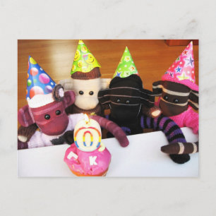 Carte postale de singe Mars Sock - Anniversaire