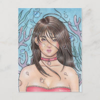 Carte postale de sirène noire