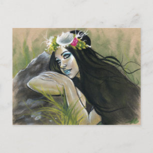 Carte postale de sirène sombre mermaid
