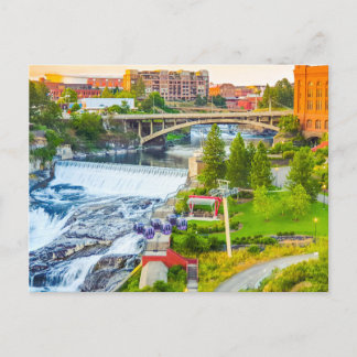 Carte postale de Spokane Falls