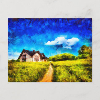 Carte postale de style de peinture à l'huile de
