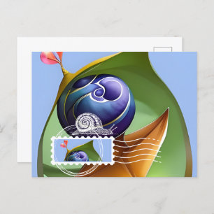 Carte postale de style Maxi Card, Escargot, Post-c
