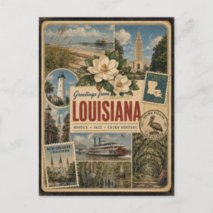 Carte postale de style vintage authentique de Loui