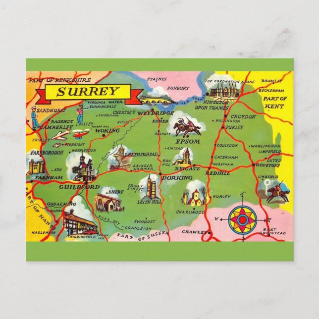 Carte postale de Surrey Angleterre (Devant)